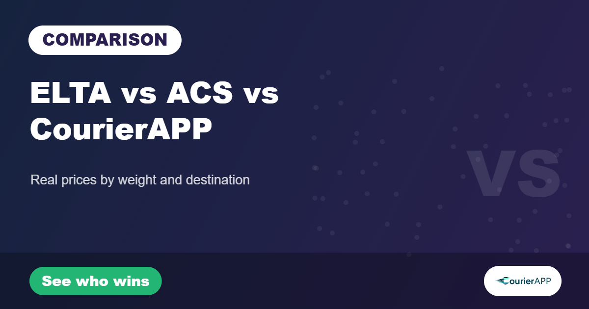 ELTA vs ACS vs CourierAPP — price comparison