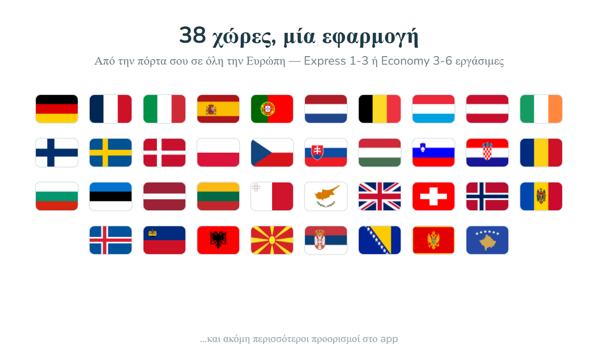 Πόσο κοστίζει να στείλεις δέμα στο εξωτερικό — 38 προορισμοί με μία εφαρμογή
