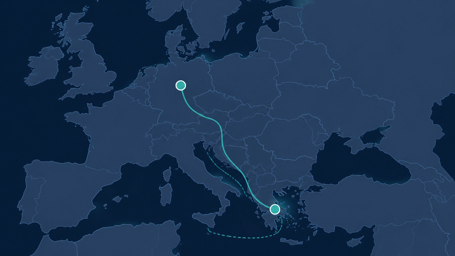 Versandweg von Griechenland nach Deutschland
