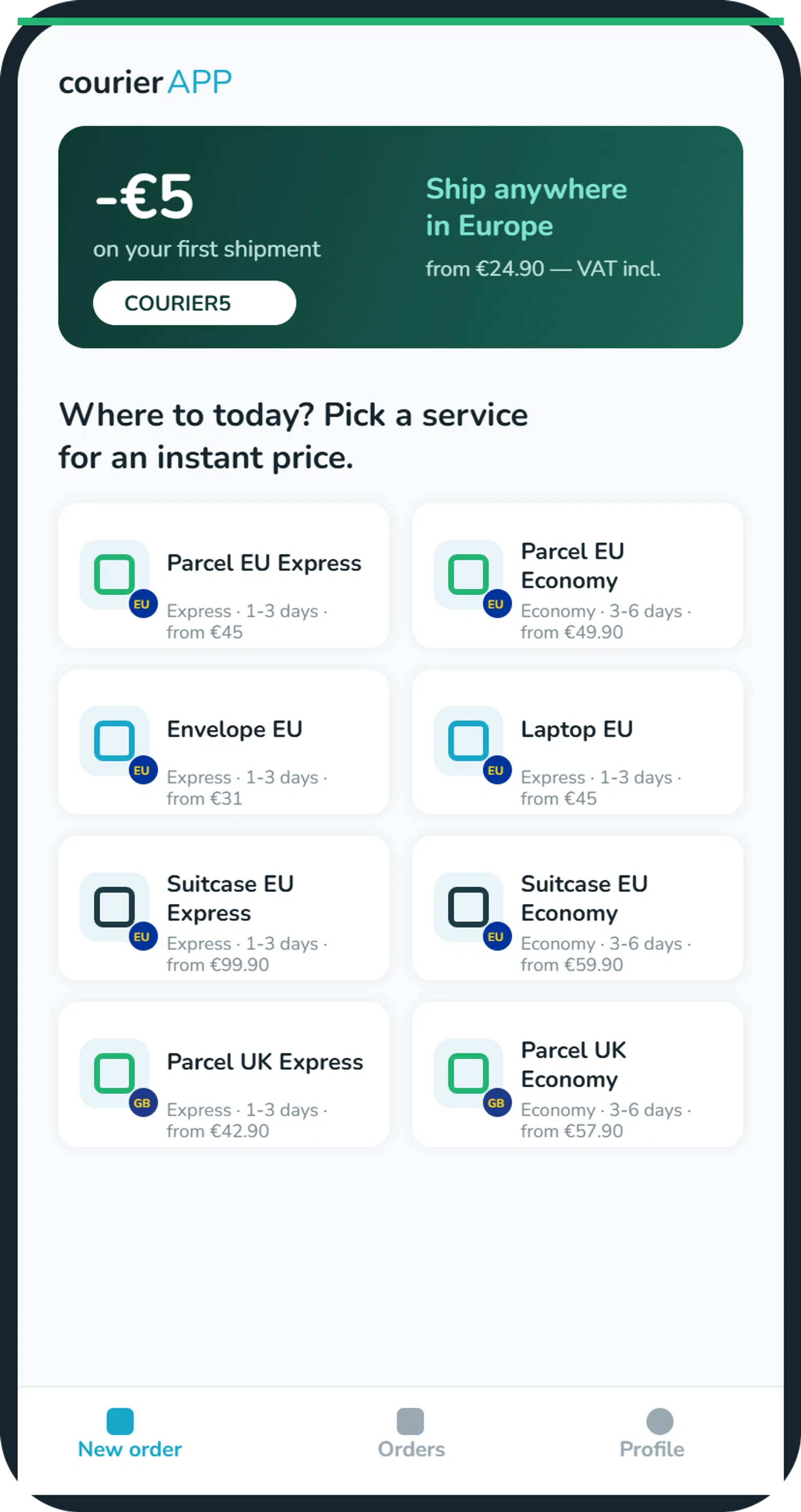 Die CourierAPP-Anwendung vereinfacht den Versandprozess